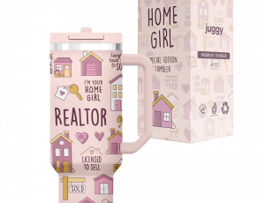 Insulated pink tumbler that says Realtor